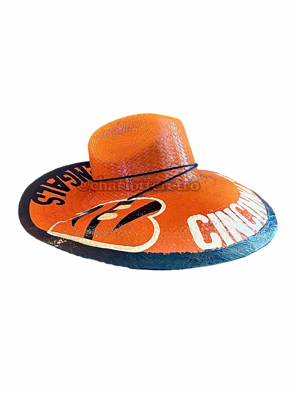 Cincinnati Bengals • Custom Painted Straw Cowboy Hat